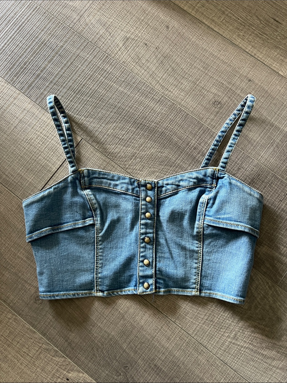 Mango Button-Front Crop Cami